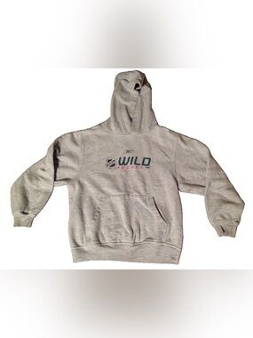RBX MN Wild Hocky Hooded Sweatshirt Unisex Size M 10/12 Gray NHL Hoodie